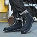 SAFETY LOONG Work Boots for Men Soft Toe Non Slip Rubber Sole Comfortable Leather Welt Waterproof Construction Boots Black 10