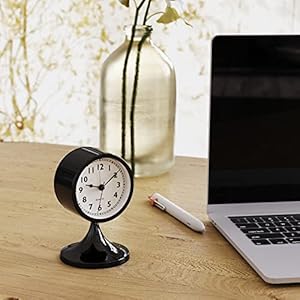 AYRELY 3 Cute Analog Alarm ClockSmall Retro Table Clock Battery OperatedSlient Metal Desk Clock with Light for Living Room DecorBedroomBedsideShelfBlack