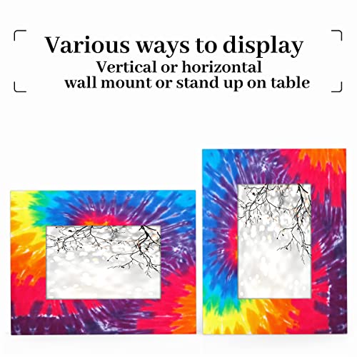 Auuxva Picture Frames 5X7 For Wall Decor Abstract Art Swirl Tie Dye Hanging Picture Frame With Stand Large Wood Photo Poster Frames Collage For Tabletop, Acrylic Face #TOP3