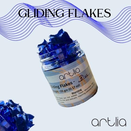 Artlia Gliding Flakes for Resin Art | Nail Designs | Card Making, and Other Decorative Crafting Projects and Resin Frame Design (Blue)