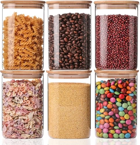 Liuruiyu 6 Pack Glass Food Storage Jars...
