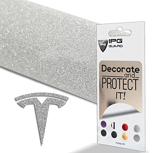IPG Compatible with Model 3 Decal Sticker (9 Logo Set) Overlay Stickers Do it Yourself Stickers Set Personalize Your Vehicle (White Glitter)