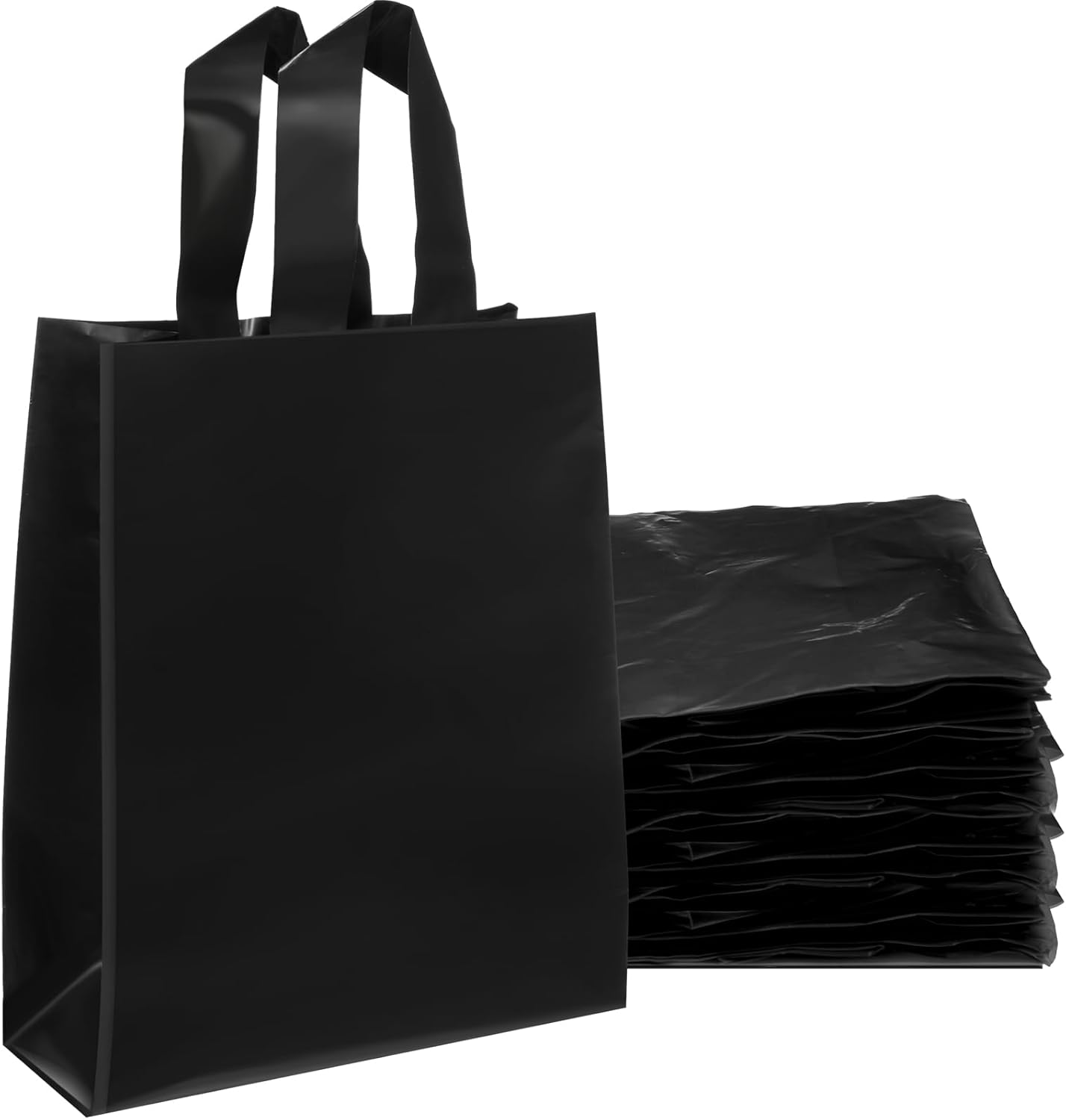 Fulmoon 60 Pack 8 x 4 x 10 Inch Matte Black Plastic Bags