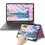 LONGEVINCE 11" 2-in-1 Touchscreen Laptop, N100 Laptops,16GB RAM,FHD 1920 * 1200 IPS,Win 11 Pro PC,Backlit Keyboard, WiFi,USB-C,HDMI,Oval Trackpad,computer (Rose Gold, 16G+512GB SSD)