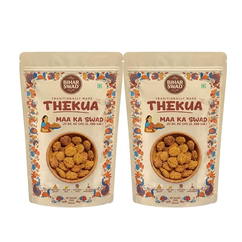 Image of Bihar Swad Traditional Thekua (250g) | Authentic Bihari Sweet Snack | Made with Pure Desi Ghee & Jaggery | Crispy Homemade Style Thekua (Pack Of 2)