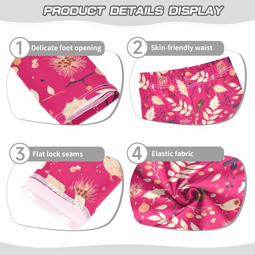KLL Christmas Holly Berries Toddler Girl Legging Comfortable High Waisted Yoga Pants Gym3