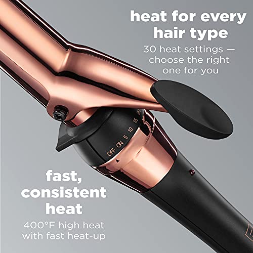 INFINITIPRO BY CONAIR Rose Gold Titanium 1 1/4-Inch Curling Iron, 1 ¼ inch barrel produces loose curls – for use on medium and long hair by Conair - Image 3