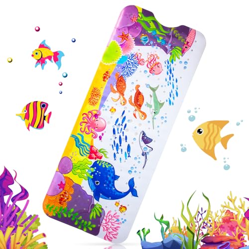 Zosenyer Tappetino Doccia Antiscivolo, 100 x 40cm Tappeto Antiscivolo Bambini per Vasca da Bagno, Doccia, Resistente Alla Muffa e Lavabile in Lavatrice-Senza BPA