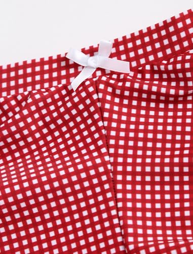 ZAFUL Women's Swim Shorts High Waisted Bow Gingham Floral Print Boyshorts Bathing Suit Swimsuit Bottoms Board Shorts4