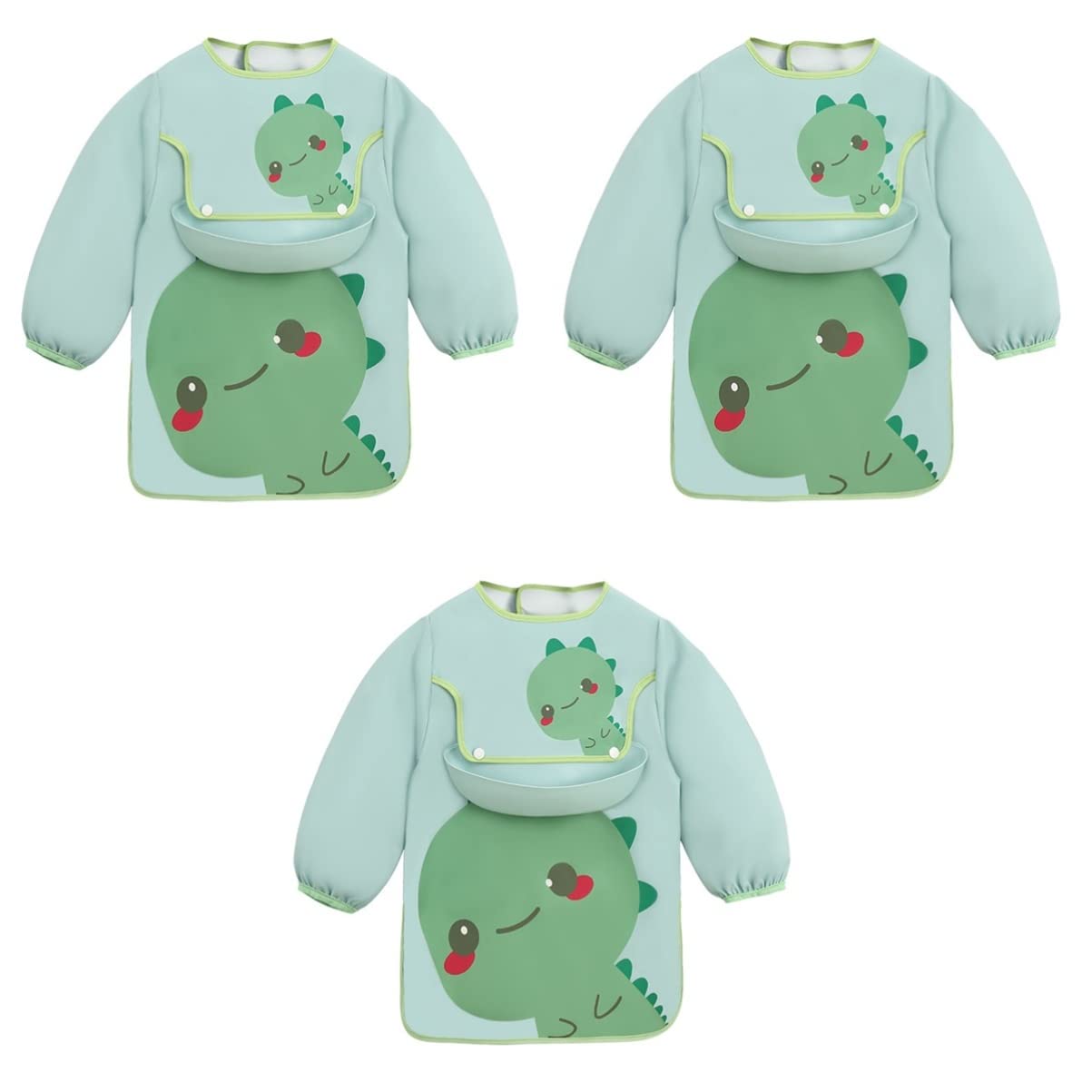 Toddmomy Dessin Animé Imperméable À L'eau Blouse Bébé Tabliers Tablier Bébé Bambin Art Bavoir Manches Manger Peinture Vêtements Pratique Adorable Impression Utile Enfants Repas