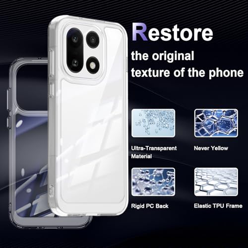 Image of Case for OnePlus 15 5G, Military Grade Drop Protection Clear Phone Case, Yellowing Resistant, Anti-Scratch Hard PC Back, Shockproof Hard Ultra-Thin Protective Cover, Transparent