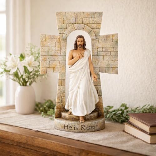 Estatua Resurrección Cruz 12 Pulgadas Decoración Religiosa miniatura 5