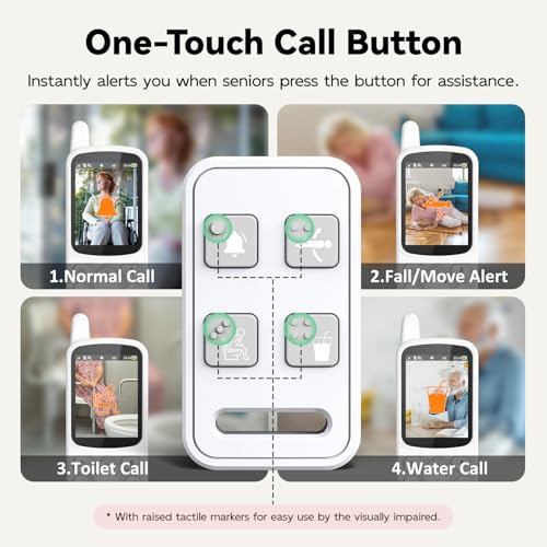 Elderly Monitor with Camera and Audio, 2-Way Talk Room Monitors for Elderly, Call Button, Med Reminder, Temp Monitoring, Night Vision, Pan-Tilt-Zoom Video Monitor for Elderly Care & Caregivers/No WiFi - Image 5