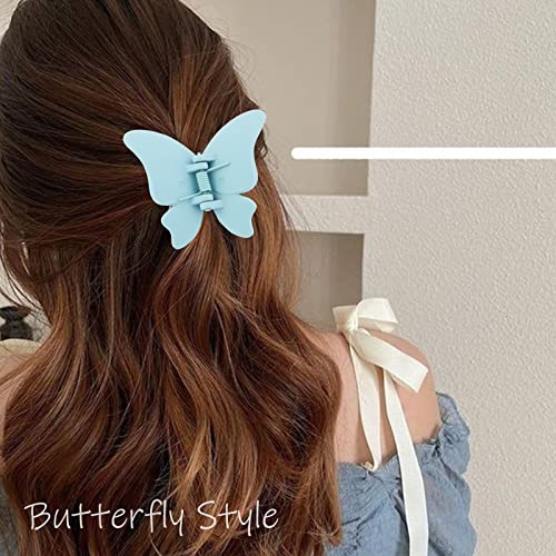 Swinnet 8 Pack Butterfly Claw Clips, Butterfly Hair Clips For Women Thick Thin Hair, 2.3 Inch Big Butterfly Non Slip Matte Jaw Clips #TOP4