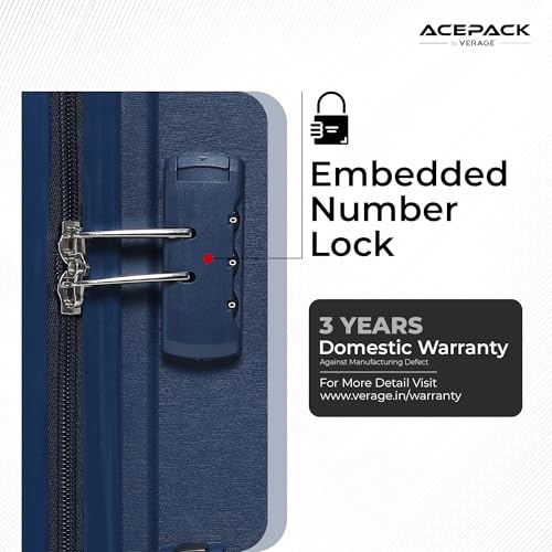Image of ACEPACK by Verage Megatron Hard Side Polypropylene Luggage Large Check in 103L | Lightweight Unbreakable Suitcase Set with 360 Silent Spinner Wheels, Number Lock & Telescopic Handle