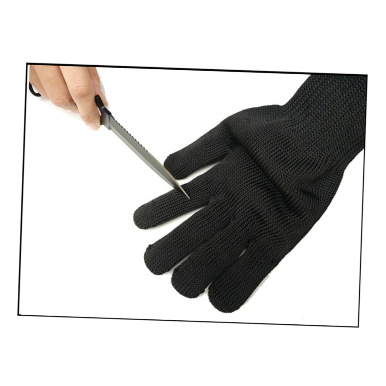 IWOWHERO Black Cut Resistant Gloves Food Grade Safety Gloves Level 5 Protection