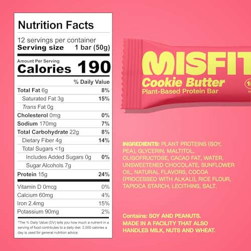 Misfits barras veganas cookie butter y caramel fudge 24 un miniatura 2