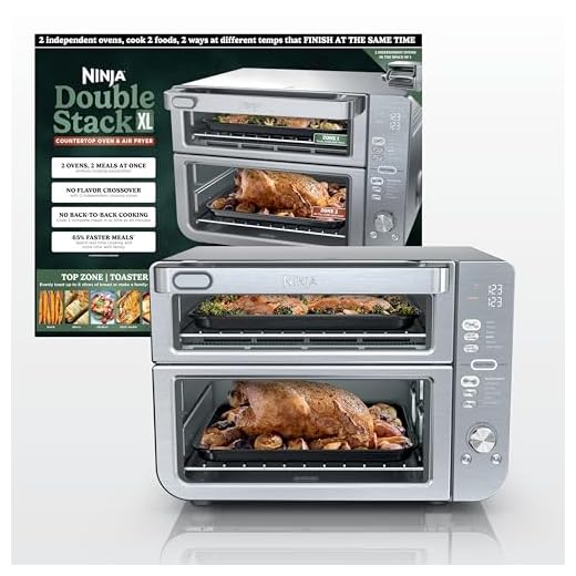 Ninja Air Fryer & Toaster Oven | Double Stack XL | Countertop Oven | 12-in-1 Fits 4.5lb Chicken & 6lbs of Wings | SmartFinish Cook 2 Different Meals at the Same Time | Stainless Steel | DCT601