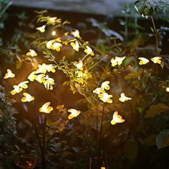 Solar Garden Lights-Solar Swaying Light by Wind,Solar Outdoor bee Lights?Solar Garden Decorative Lights Yard Patio Pathway Decoration