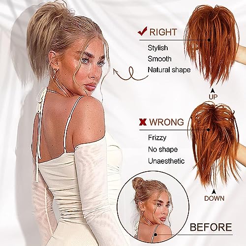 Copper Red Messy Bun Hair Extensions - Image 3