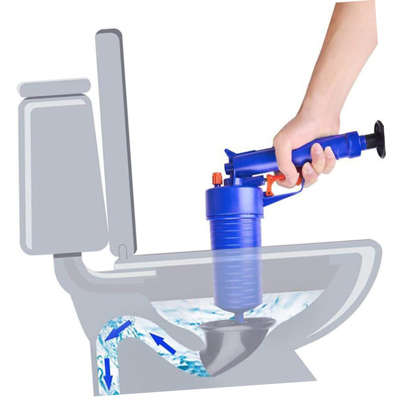 Déboucheur de Canalisations à Air Puissant, Ventouse Robuste pour Toilettes et Évier, Abs, 1 Set pour Salle de Bains Cuisine