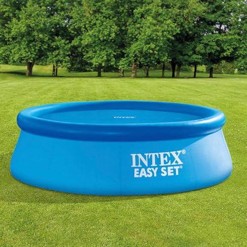Intex 28012 - Solarabdeckplane, Abdeckung mit thermischer Isolierung für Runde Easy Set/Frame Pools, Polyethylen, Blau, ⌀ 366 cm