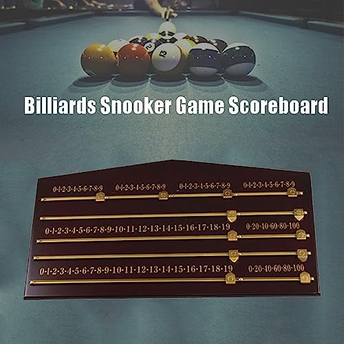 Tablero de marcador para snooker, tablero de madera con deslizadores de latón, rieles y punteros de latón sólido, ideal para amantes del billar miniatura 2