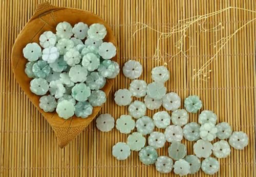 Perles de Jade jadéite de qualité A, lot de 10 fleurs pour pendentif tressé durable