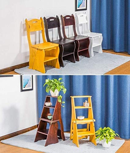 Silla de escalera multifuncional para ahorrar espacio con taburete de cuatro capas marrón 2