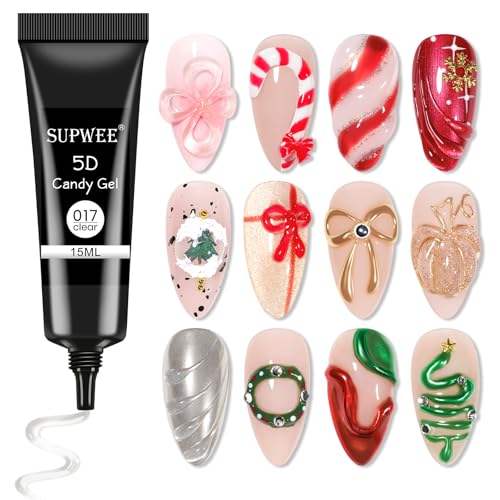 3D Nail Art Gel Clear Sculpting Gel for Nail Art Design DIY 3D Molding Gels for Painting Drawing Carving Nails Gels Nail Tube Home DIY Modeling Decoration Manicure