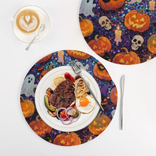 Dessous de plat citrouille orange à paillettes de 38 cm de qualité supérieure