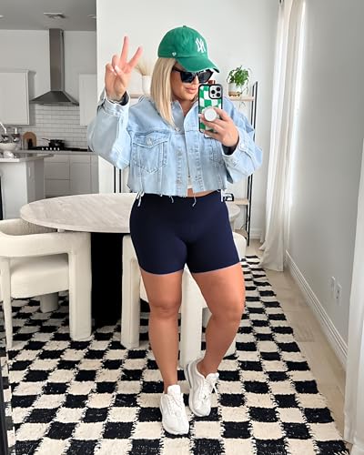 Image of FULLSOFT High Waisted Biker Shorts for Women-5 inch Tummy Control Fitness Athletic Workout Running Yoga Gym Shorts