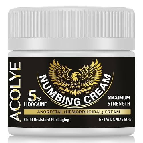 Acolye Numbing Cream Extra Strength: 5% Lidocaine Local Anesthetic- Long Lasting Extra Relief with Menthol Arnica and Emu Oil 1.7 Fl Oz