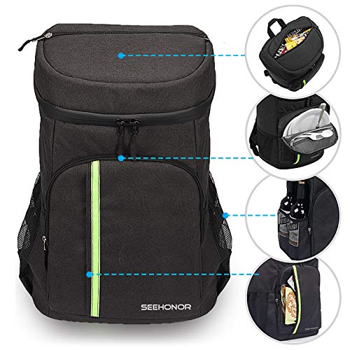 Seehonor Insulated Cooler Backpack Leakproof Soft Cooler Bag Lightweight Backpack With Cooler For Lunch Picnic Hiking Camping Beach Park Day Trips #TOP3