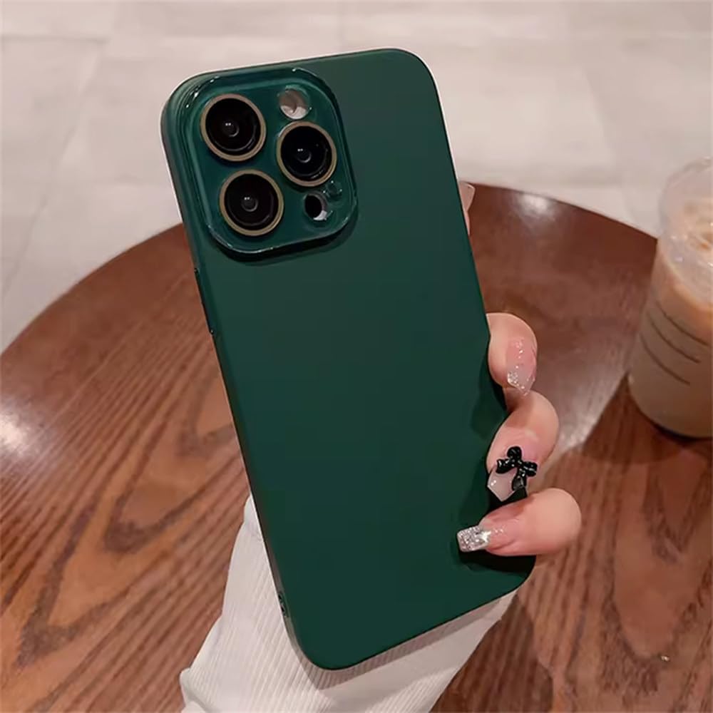 Coque de protection d'objectif pour iPhone 13 rigide et mate vert foncé - 7