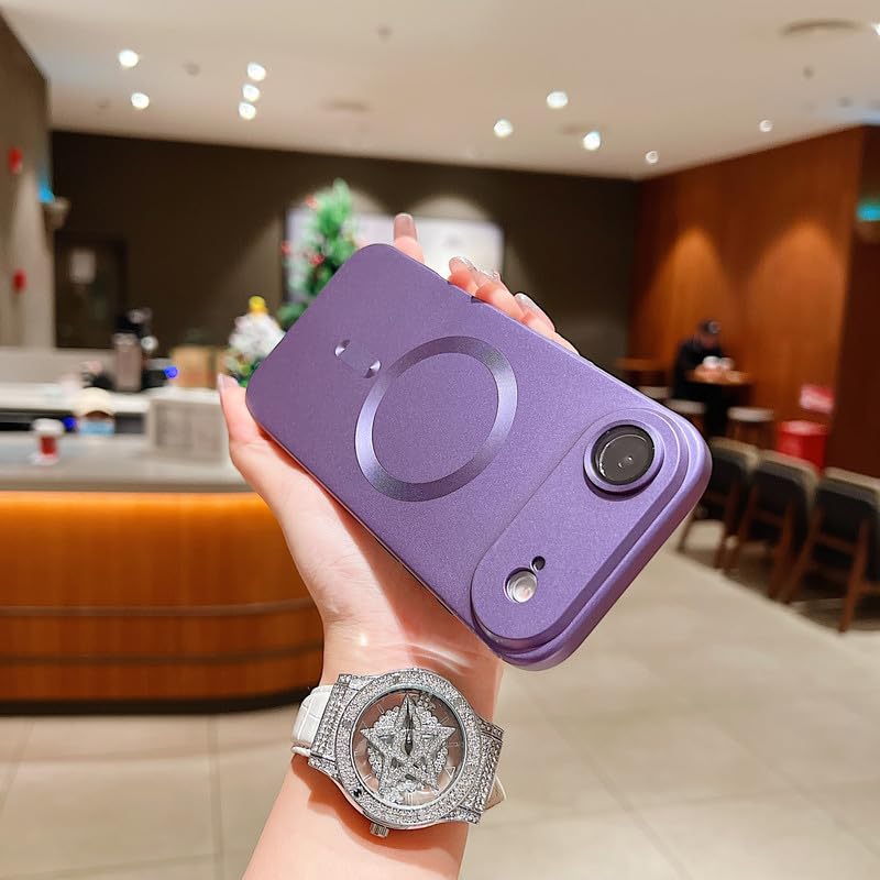 Image of LuxuryKase Premium MagSafe Case for iPhone Air | Shockproof & Anti-Scratch Cover | Soft Silicone with Wireless Charging | Camera Lens Guard - Purple