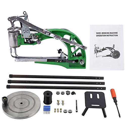 Hand Cobbler Shoe Repair Machine Dual Cotton Nylon Line Sewing Machine Manual Leather Machine Shoe Sewing Machine (Aluminum)