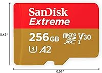 Vista 5 de SanDisk Tarjeta de memoria Extreme MicroSDXC UHS-I de 256 GB - C10, U3, V30, 4K, A2, Micro SD - SDSQXA1-256G-GN6MN