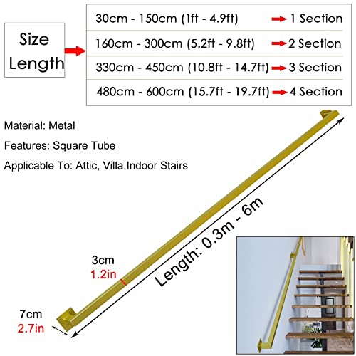 Rampe escalier interieur design carre en acier renforce 2.8m - 3