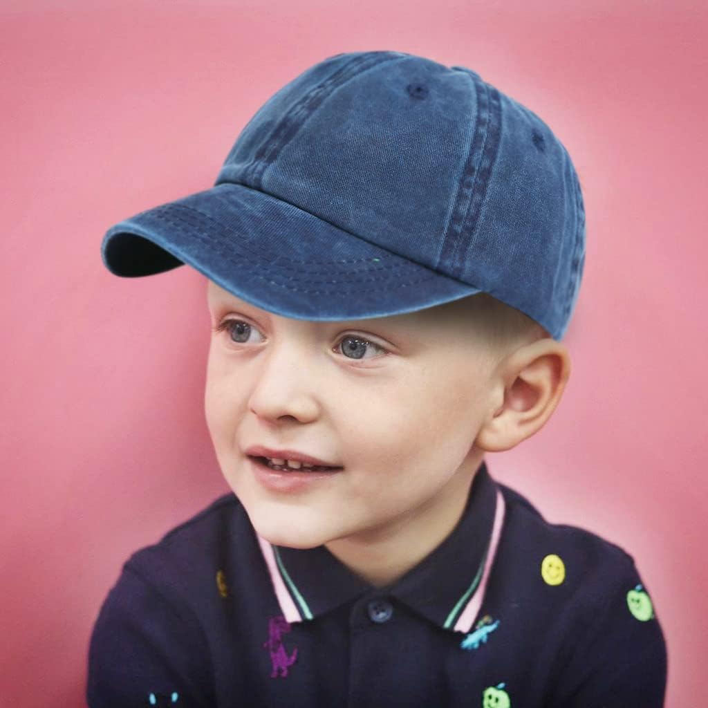 Kids Baby Girls Hat Washed Baseball Cap Cotton Solid Sun Hats for Children Fit for 2-7 Years - Image 4
