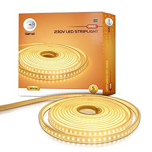 wipro Garnet 5 Mtr Led Strip Light With Surge Protection, Flexible For Outdoor With Ip65. (Pack Of 1, Warm White), (Df72827)(Plastic)