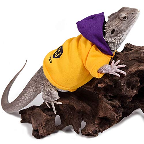 WATFOON Suéter de dragão com barba roupas de lagarto casaco quente com capuz macio para leopardo rép