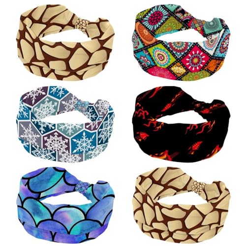 Bandeaux sport femme antidérapants qui absorbent la sueur lot de 6