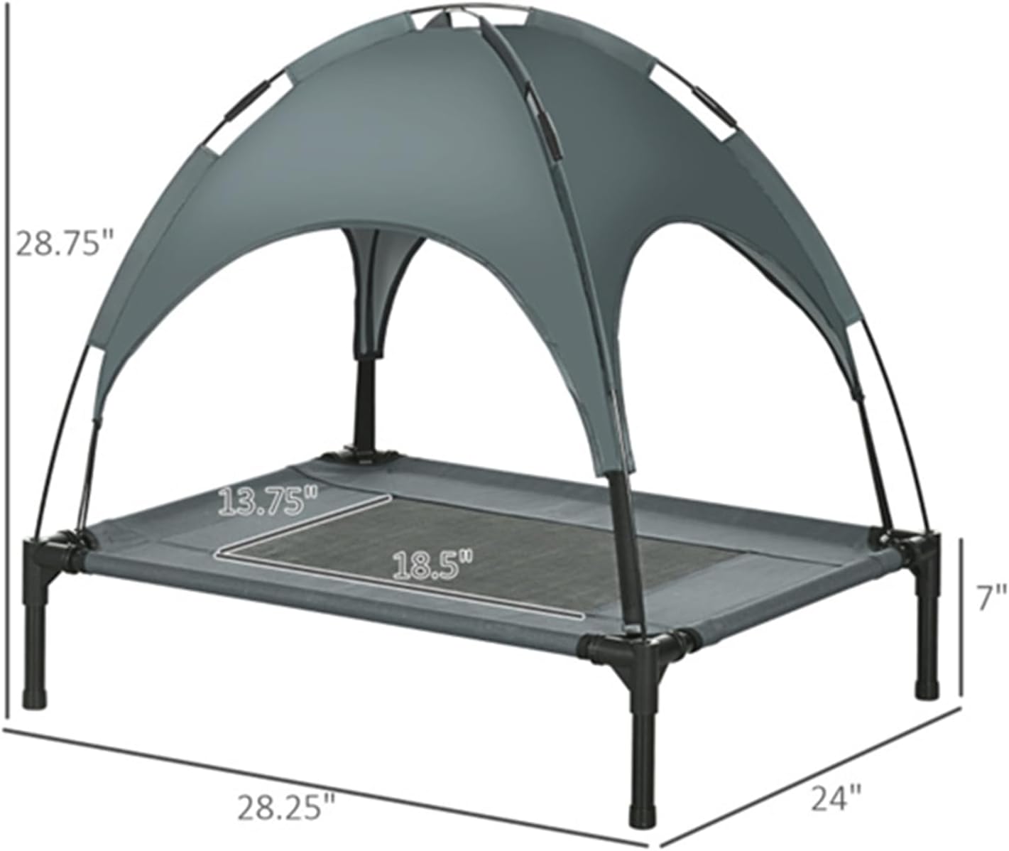 Dog Bed, Pet Bed, Pet Supplies, with Canopy, Foldable, with 1 Travel Bag, for Medium-Sized Dogs Under 44 Pounds, Gray