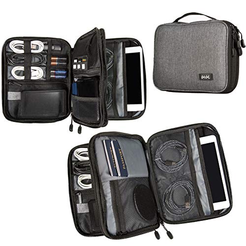 Dot&Dot Travel Tech Organizer - Electronic Cord Organizer Travel Carrying Case for Charger, Cable, Cell Phone, Gadget, Computer Accessories, Electronics - Portable Charge Cord Management Pouch - Thumbnail 3