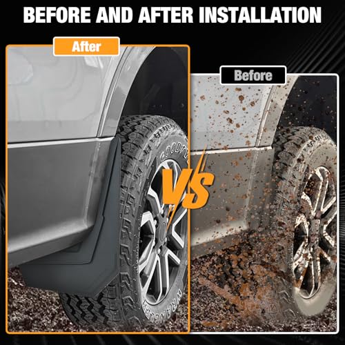 Image of XUKEY 4PCS Mud Flaps Splash Guard for Tesla Cybertruck 2025 2024 Mudguards Mudflaps Fender Tire Protector Rear Front Car Accessories Replacement