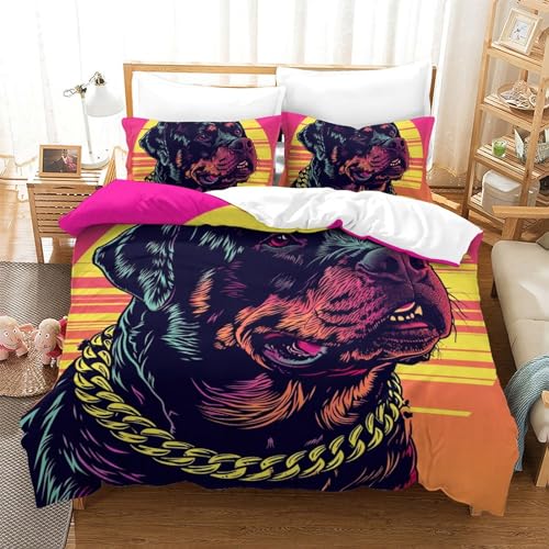 Housse de couette chien Rowena 3D 200x200 microfibre avec 2 taies