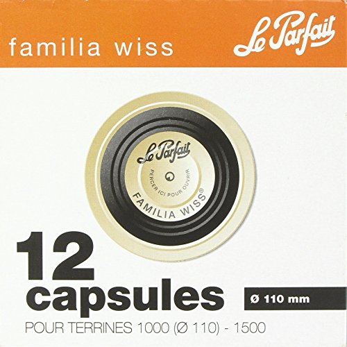 Capsules pour terrine Familia Wiss Le Parfait - Noire - Diamètre 110 mm - 12 paquets de 12