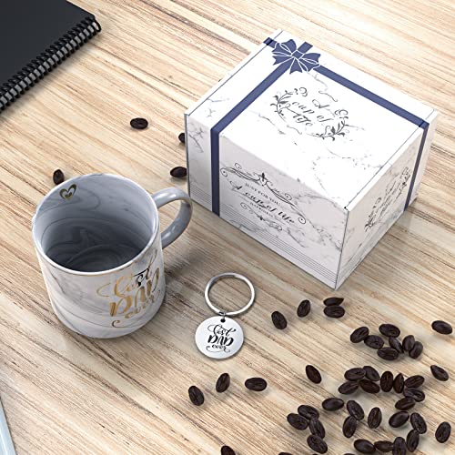 Father Gift From Daughter Son - Grey Marble Ceramic Coffee Mug Cup 11.5Oz - Best Dad Ever - Birthday Gift For Daddy Men Husband - Novelty Present For Fathers Day, Christmas Xmas, Thanksgiving, New Dad #TOP1
