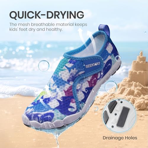 Image of SEEKWAY Barefoot Water Shoes for Kids - Wide Toe Box and Quick-Dry Sand Shoes Toddler for Hiking Swim Beach Pool Kayak Sport Accessories, Camping Essentials Non-Slip for Boys Girls Sizes